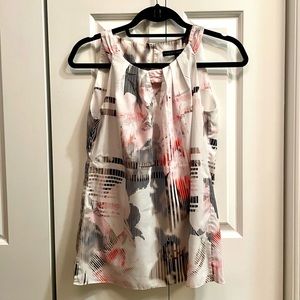 ‼️LAST CALL‼️ WHBM Abstract Floral Striped Blouse Tank Top Sleeveless Geometric